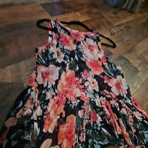 Derek Heart Floral Sleeveless Top Mesh